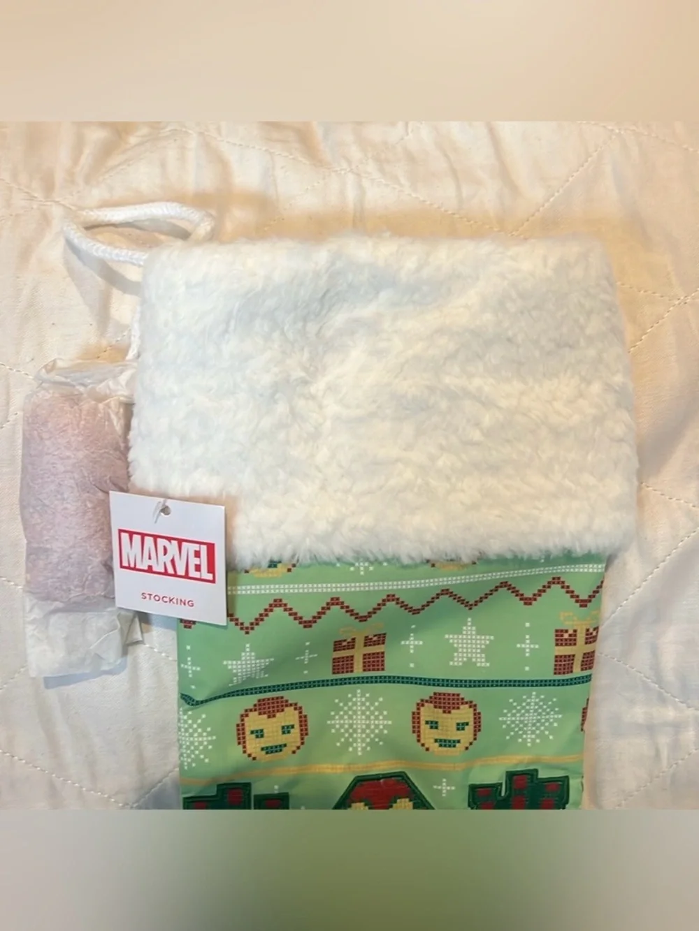 Marvel Iron Man St Nicholas Square Christmas Stocking NWT